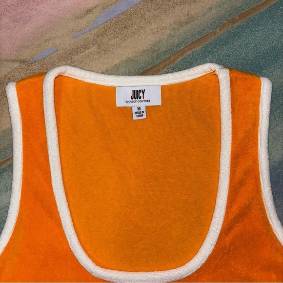 Juicy Couture track suit DRESS Women’s Towel Terry Midi T-shirt Dress Yellow M - Picture 5 of 9